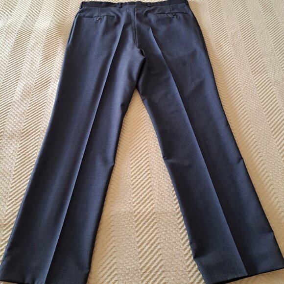 VALENTINO Luxury Men’s Gray Wool Pants Flat Front Dress Trousers IT 56R /40 US - Picture 8 of 15